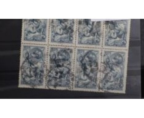 POSTAGE STAMPS -&nbsp;S.G. 417 BRAD, WILKINSON 10/= SEAHORSE, a FU block of 8, rare multiple