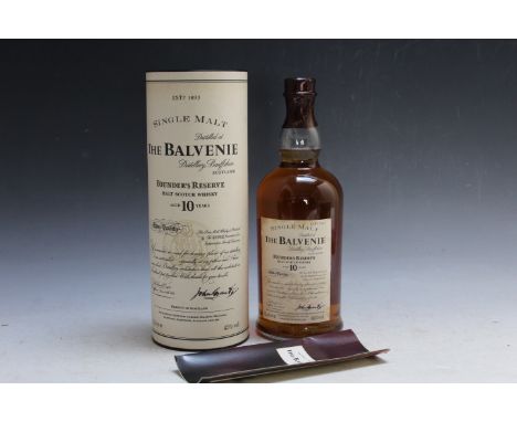 1 BOTTLE OF THE BALVENIE FOUNDER'S RESERVE AGED 10 YEARS SINGLE MALT SCOTCH WHISKY IN GIFT TUBE