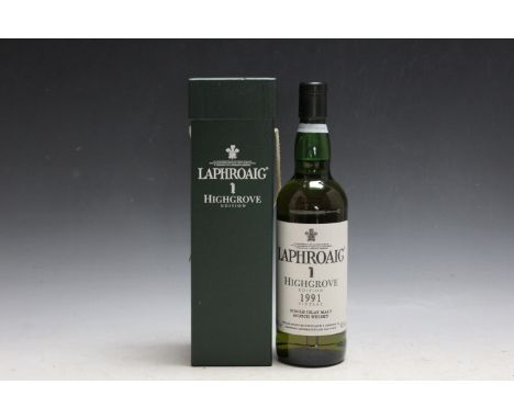 1 PRESENTATION BOXED BOTTLE OF LAPHROAIG HIGHGROVE EDITION SINGLE ISLAY MALT SCOTCH WHISKY 1991 VINTAGE