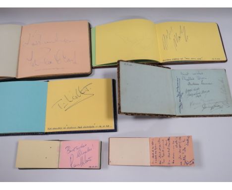 A COLLECTION OF SIX AUTOGRAPH BOOKS CONTAINING MAINLY ACTORS / ACTRESSES, to include rare signatures of Stan Laurel and Olive