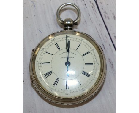A silver cased centre seconds chronometer pocket watch, Chester 1892, movement by Richardson, Coventry