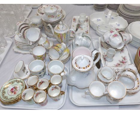 Six Hammersley cabinet cups and saucers; Wedgwood & Royal Albert cups and saucers; a selection of other part tea and coffee s