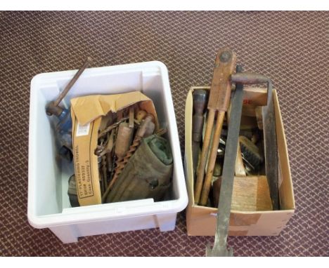 Salter scales and woodworking tools, bits etc