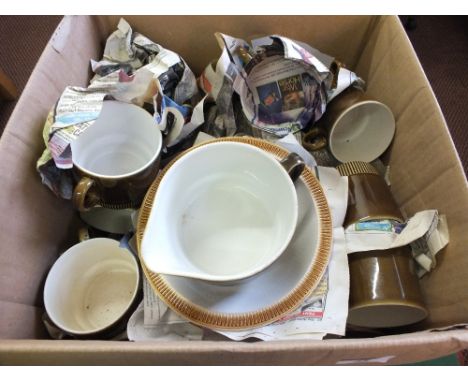 Various Poole pottery and other china (two boxes)