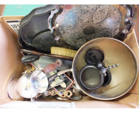 Various cutlery and Ebony trinket wares etc