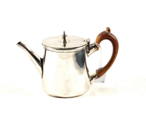 A Silver teapot, London 1765 with engraved initials to front