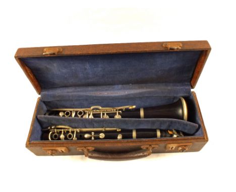 A cased Peerless Co clarinet