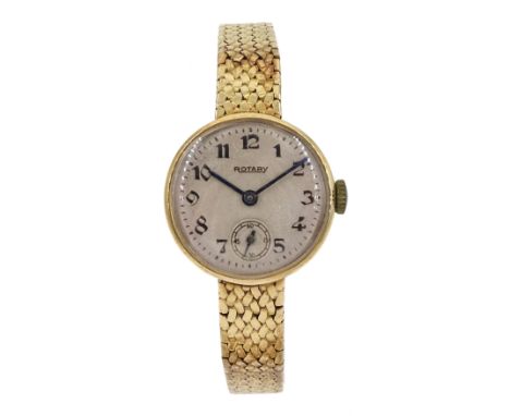 Rotary 9ct gold manual wind bracelet wristwatch, hallmarked