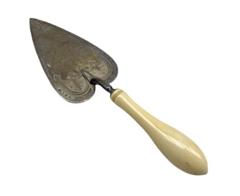 Silver and ivory handled presentation trowel to commemorate 'Laying of the Foundation stone of Colton Wesleyan Chapel 1870' B