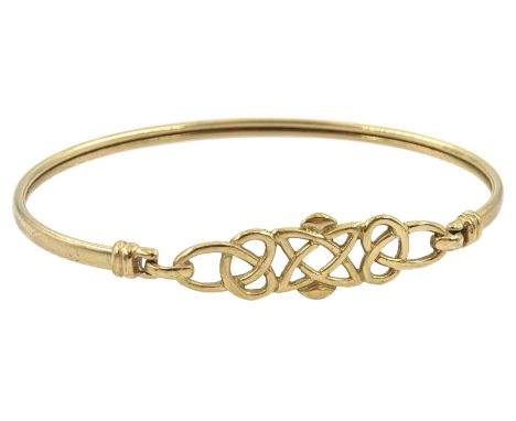 9ct gold Mackintosh design bangle, hallmarked