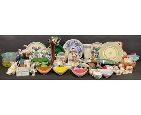 Ceramics - Poole traditional pattern vases, etc; Mason's Ironstone; Crested china, including cat, ship, etc; Figgjo Flint Sag
