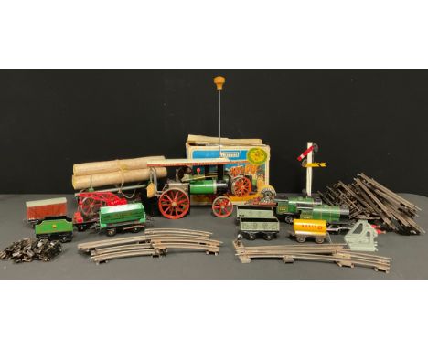 Toys &amp; Juvenalia - a Mamod live steam traction engine, TE1A, boxed, tender en suite; a pair of Hornby Type 30 locomotives