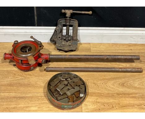 Industrial Salvage and Vintage Tools - an Easterbrook Allcard &amp; Co Ltd, Sheffield pipe threader, No 150NR/3R; an assortme