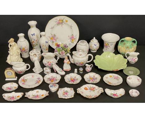 Ceramics - Royal Crown Derby Posies pattern, including batchelor teapot, jugg, vases, trinket dishes, ginger jar and cover, e