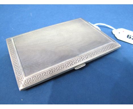 A Hallmarked Silver Cigarette Case, Asprey &amp; Co Ltd; London 1926, of rectangular form allover engine turned.