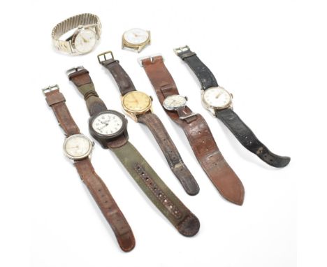 A selection of vintage 20th Century watches to include Timex Expedition, Windsor, Seiko, Smiths, Fears, Tegrov and Swiss delu