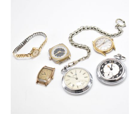 A collection of vintage watches and pocket watches. The lot to include a Lucerne unbreakable spring watch, an Art Deco gold p