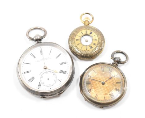 A selection of vintage 20th Century pocket watches. The lot to include; an engine turn design S. Goldstone pocket watch, a P.