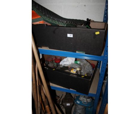 TWO TRAYS TO INC NAILS, HAND TOOLS, TWO MATS ETC