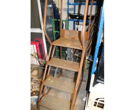 A METAL PLATFORM LADDER