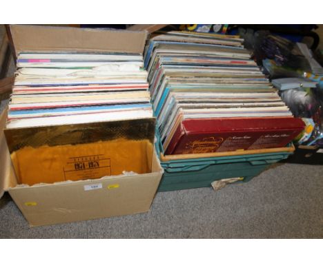 TWO TRAYS OF LP RECORDS TO INC THE CARPENTERS, ELVIS ETC