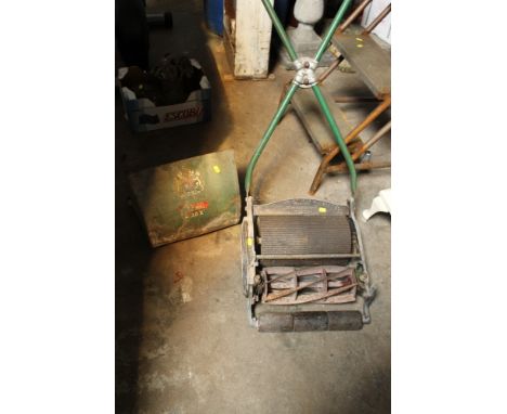 A VINTAGE RANDSOMES PUSH LAWN MOWER