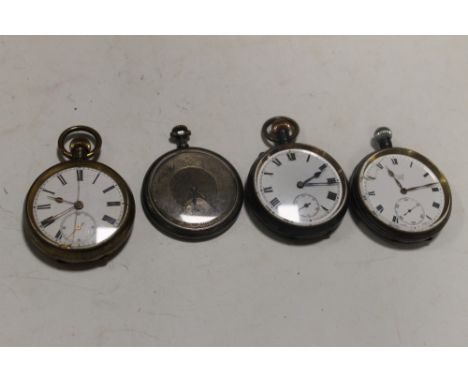 FOUR UNUSUAL VINTAGE POCKET WATCHES