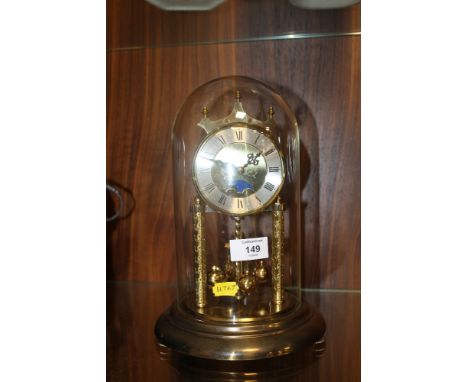 A HERMIE QUARTZ SKELETON MANTEL CLOCK