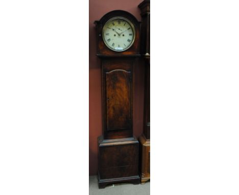 A 19th century mahogany longcase clock, the circular painted dial set with Roman numerals and subsidiary seconds, inscribed '