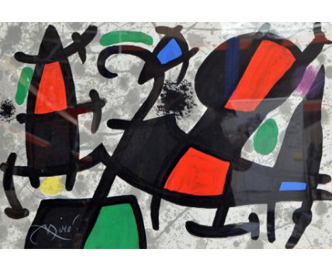 JOAN MIRO (1893-1983); a signed original lithograph, 'Derriere le Miroir', signed and bearing certificate of authenticity ver