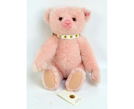 A Steiff button-in-ear 'Juliet' 2009 teddy bear for Danbury Mint, with pink fur, length 26cm, limited edition 343, with certi