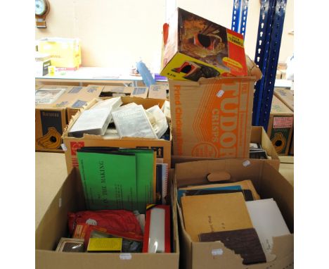 A large quantity of train related items including a boxed Hornby engine, various ephemera, video cassettes, boxed Tri-ang Hor
