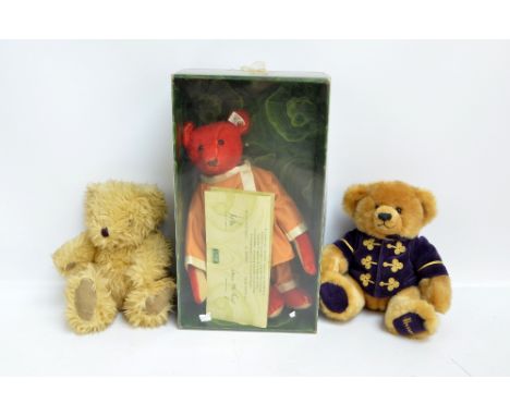 A boxed limited edition Steiff button-in-ear 1990-91 'Alfonzo' 'Replica of 1908 Bear' no.4900/5000 in red mohair and Cossack 