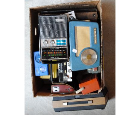 A large quantity of vintage radios, cassette players, record player including examples by Sobell, GEC, Waltham, Prinzound, et