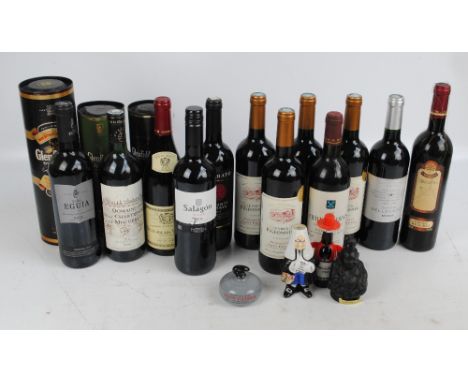 Twelve bottles of red wine including Chateau Verdus 'Cru Bourgeois' 1988 75cl 12%, a Baturrica 'Tarragona' 2005 75cl 13%, fou