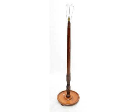 A mahogany standard lamp constructed from a bed post (af).
