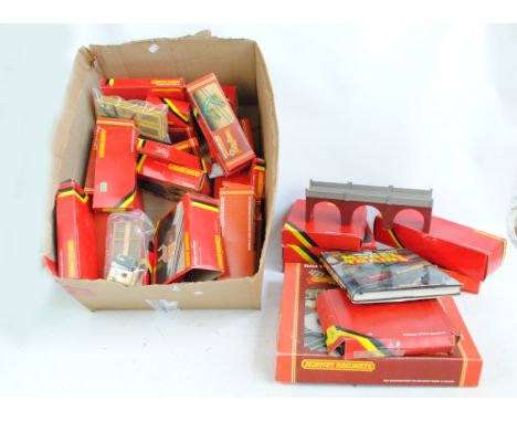 A quantity of boxed Hornby Railways 00 gauge track, components and accessories including R414 'Operating Turntable Set', R592