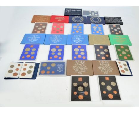 Twelve sets of Coinage of the United Kingdom and Northern Ireland from 1971 - 1978, three Britains first decimal coins set an