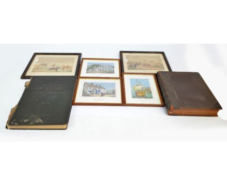 Three Brocklehurst-Whiston Macclesfield silks; The Wizard, The Hanging Gate and Sailing of the Mayflower, a pair of hunting p