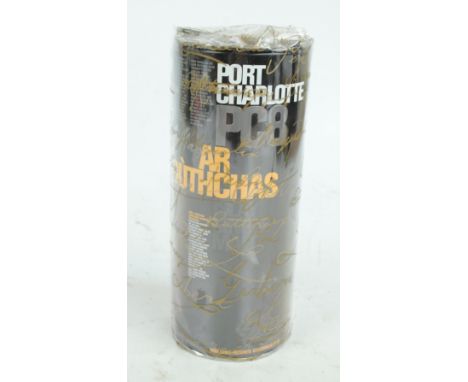 A bottle of Port Charlotte PC8 Islay Single Malt Scotch Whisky, with original cellophane wrap.
