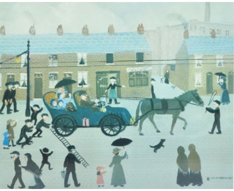 HELEN BRADLEY (1900-1979); a signed limited edition coloured print, 'Going Home', signed in pencil and bearing blind stamp bo