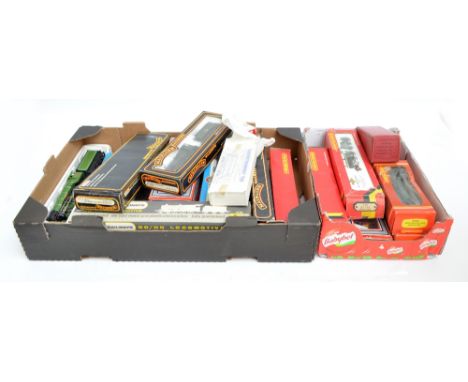 A quantity of boxed predominantly 00 gauge locomotives and wagons with numerous Hornby examples including R.320 'LMS Class 5 