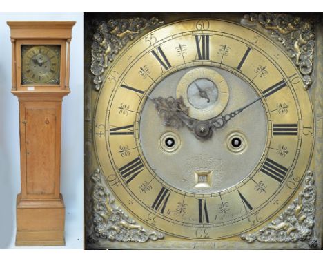 WILLIAM JACKSON OF LUTTERWORTH; an eight day longcase clock, the pediment of later pine case, with moulded cornice above squa