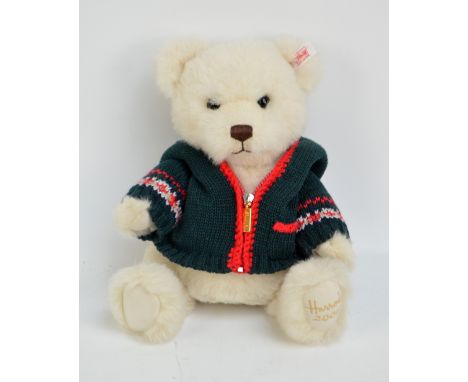 A Steiff button-in-ear 'Alexander' 2006 Christmas teddy bear for Harrods, with growler and white fur in knitted jumper, 320/1