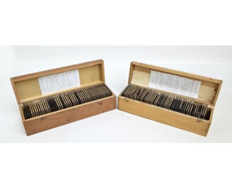 Two boxes of Magic Lantern slides relating to the 1893 Colombian Chicago Exposition, many with original titles including the 
