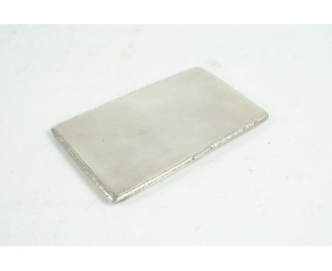 CHARLES S GREEN & CO LTD; an Elizabeth II hallmarked silver cigarette case with engine turned body and floral motif border, B