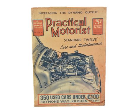 A vintage Practical Motorist advertising sign, 61.5 x 45cm, unframed.