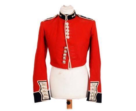 Militaria. A Welsh Guards officer's tunic and waistcoat, size 14, with Kashket &amp; Partners Ltd, a Queen's Royal Irish Huss