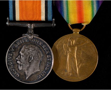WWI pair British War Medal and Victory Medal 11588 Pte N James R War R  