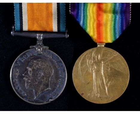 WWI pair British War Medal and Victory Medal&nbsp;52003 Pte A Ball Linc R 25-35  